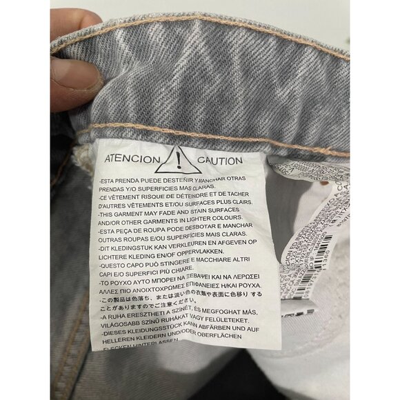 Zara Womens High-Rise Distressed Denim Shorts Size 36 EU / 4 US Light Gray - Picture 10 of 14